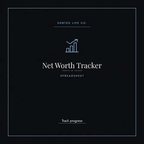 Net Worth Tracker Spreadsheet — blue cover