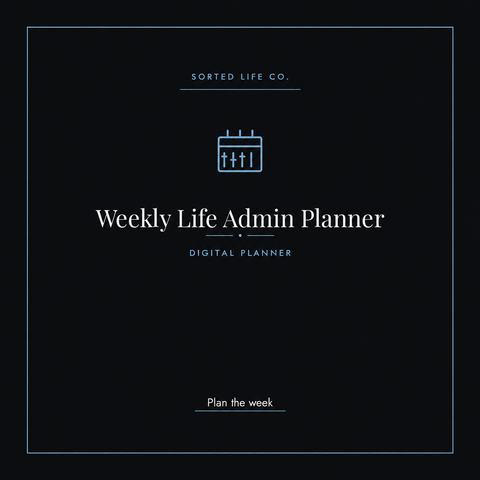 Weekly Life Admin Planner — blue cover
